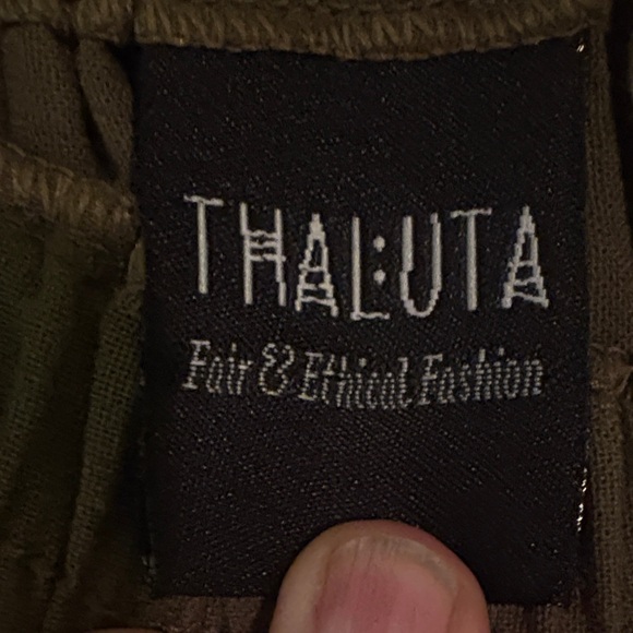 Thaluta Asymmetrical Olive Skirt - Picture 2 of 5